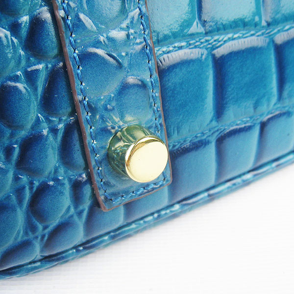 High Quality Fake Hermes Birkin 35CM Max Crocodile Veins Leather Bag Blue 6089 - Click Image to Close